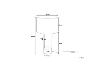 Madrica Bordlampe 60 cm E27 - Hvit/Svart/Grå - Belysning - Innendørsbelysning & Lamper - Bordlampe