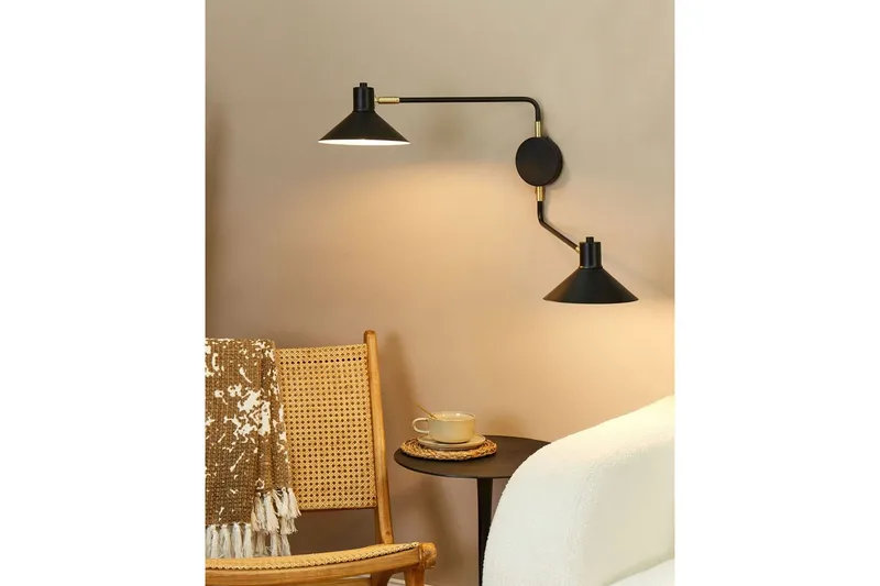 Paleki Vegglampe E27 - Svart - Belysning - Innendørsbelysning & Lamper - Vegglampe - Veggarmatur