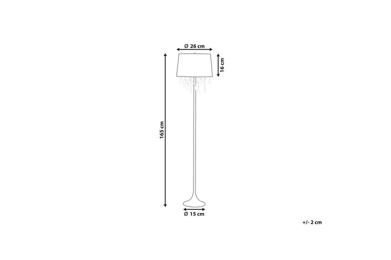 Pianose Gulvlampe 165 cm - Sølv/Hvit - Belysning - Innendørsbelysning & Lamper - Gulvlampe