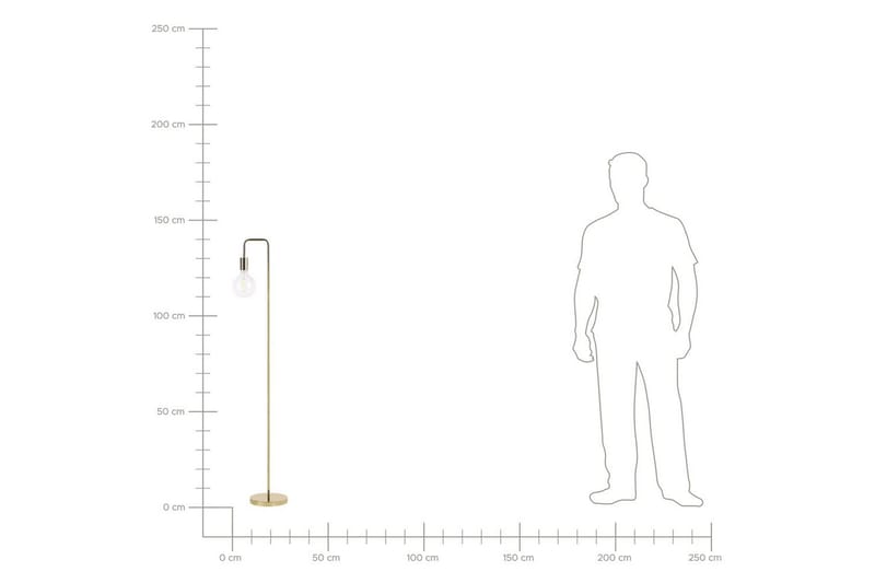 Savenay Gulvlampe 140 cm - Gull - Belysning - Innendørsbelysning & Lamper - Gulvlampe