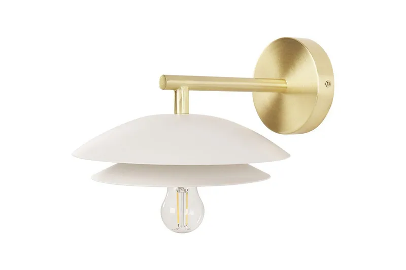 Solab Vegglampe E27, Gull/Hvit