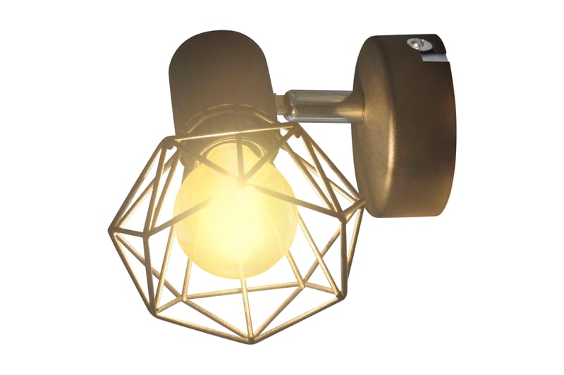 2 Sorte Vegglampetter, trådramme industriell stil 4 LED lys - Svart - Veggarmatur - Sengelampe vegg - Vegglampe