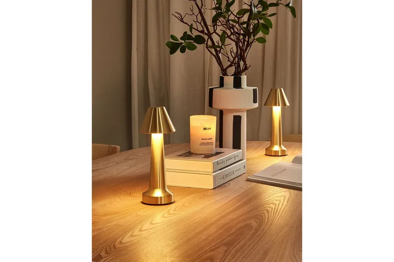 Adasi LED Bordlampe 2 stk 24 cm - Gull - Belysning - Innendørsbelysning & Lamper - Soveromslampe - Sengelamper - Nattbordslampe stående