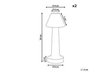 Adasi LED Bordlampe 2 stk 24 cm - Gull - Belysning - Innendørsbelysning & Lamper - Soveromslampe - Sengelamper - Nattbordslampe stående