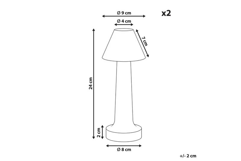 Adasi LED Bordlampe 2 stk 24 cm - Svart - Belysning - Innendørsbelysning & Lamper - Soveromslampe - Sengelamper - Nattbordslampe stående