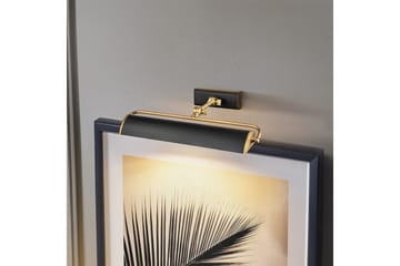 Bildebelysning Elstead Lighting Winchfield 445x127x318 mm, Aldret Messing & Matt Sort - 445x127x318 mm, Aldret Messing & Matt Sort - Belysning - Innendørsbelysning & Lamper - Soveromslampe - Sengelamper - Sengelampe vegg