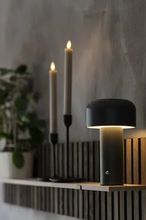 Bobby bordlampe 12,5 cm - grå - Belysning - Innendørsbelysning & Lamper - Soveromslampe - Sengelamper - Nattbordslampe stående