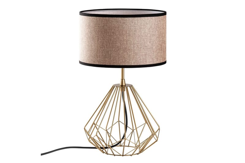 Bordlampe Almasi Beige / Gull - Beige / Gull - Belysning - Innendørsbelysning & Lamper - Soveromslampe - Sengelamper - Nattbordslampe stående