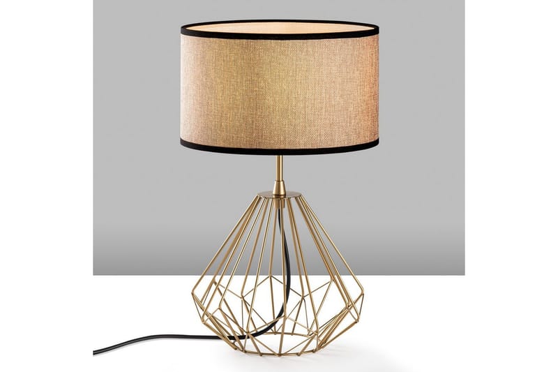 Bordlampe Almasi Beige / Gull - Beige / Gull - Belysning - Innendørsbelysning & Lamper - Soveromslampe - Sengelamper - Nattbordslampe stående