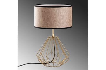 Bordlampe Almasi Beige / Gull - Beige / Gull - Belysning - Innendørsbelysning & Lamper - Soveromslampe - Sengelamper - Nattbordslampe stående