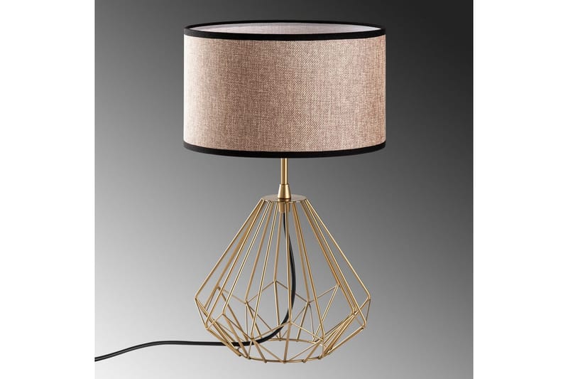 Bordlampe Almasi Beige / Gull - Beige / Gull - Belysning - Innendørsbelysning & Lamper - Soveromslampe - Sengelamper - Nattbordslampe stående