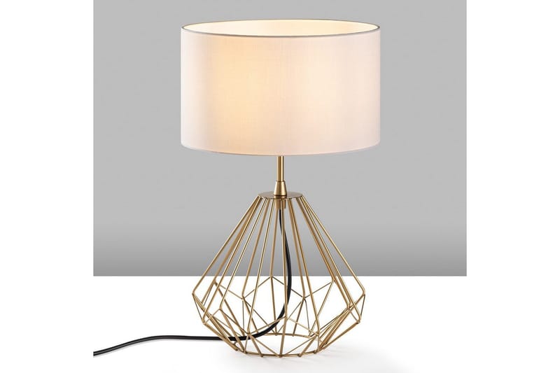 Bordlampe Almasi Hvit / Gull - Hvit / Gull - Belysning - Innendørsbelysning & Lamper - Soveromslampe - Sengelamper - Nattbordslampe stående