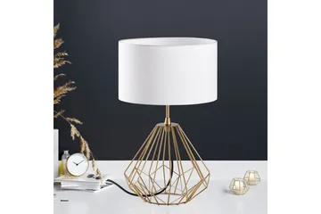 Bordlampe Almasi Hvit / Gull - Hvit / Gull - Belysning - Innendørsbelysning & Lamper - Soveromslampe - Sengelamper - Nattbordslampe stående