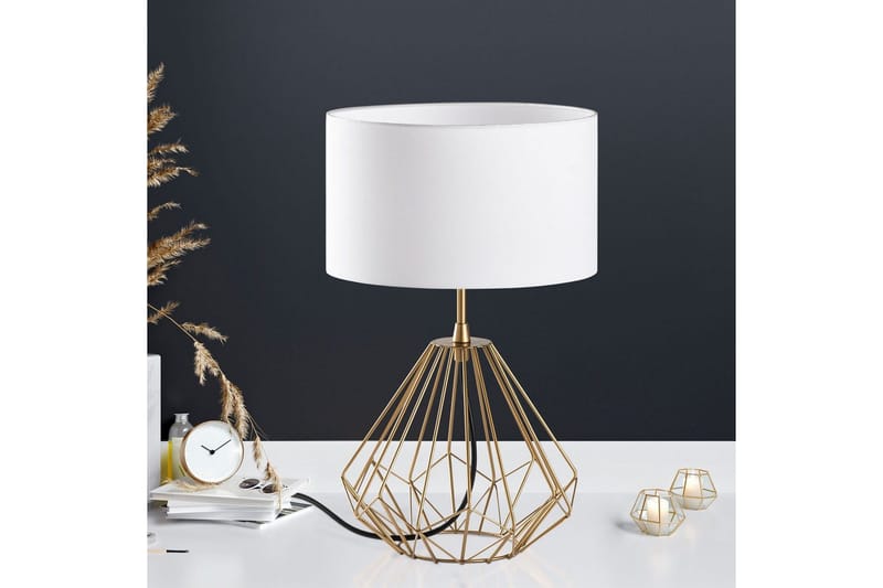 Bordlampe Almasi Hvit / Gull - Hvit / Gull - Belysning - Innendørsbelysning & Lamper - Soveromslampe - Sengelamper - Nattbordslampe stående