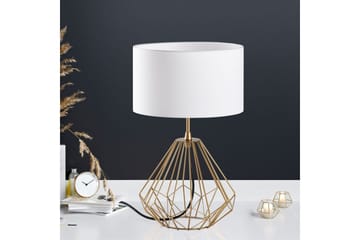 Bordlampe Almasi Hvit / Gull - Hvit / Gull - Belysning - Innendørsbelysning & Lamper - Soveromslampe - Sengelamper - Nattbordslampe stående