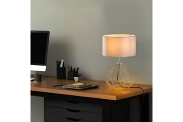 Bordlampe Almasi Hvit / Gull - Hvit / Gull - Belysning - Innendørsbelysning & Lamper - Soveromslampe - Sengelamper - Nattbordslampe stående