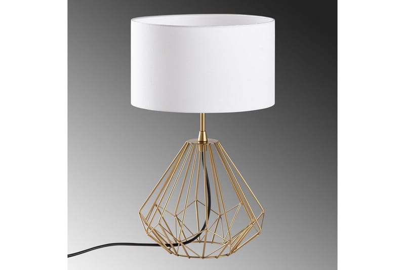 Bordlampe Almasi Hvit / Gull - Hvit / Gull - Belysning - Innendørsbelysning & Lamper - Soveromslampe - Sengelamper - Nattbordslampe stående