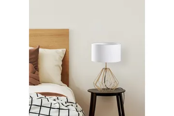 Bordlampe Almasi Hvit / Gull - Hvit / Gull - Belysning - Innendørsbelysning & Lamper - Soveromslampe - Sengelamper - Nattbordslampe stående