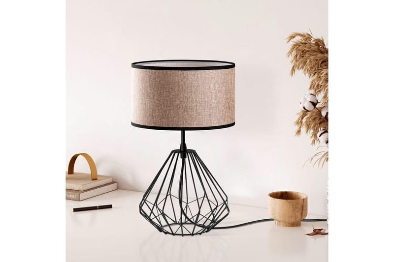 Bordlampe Almasi Mink / Svart - Mink / Svart - Belysning - Innendørsbelysning & Lamper - Soveromslampe - Sengelamper - Nattbordslampe stående