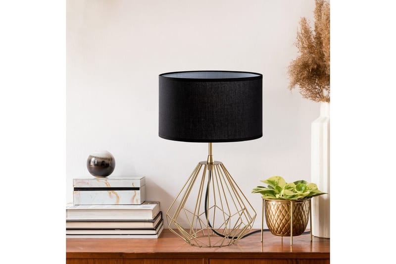 Bordlampe Almasi Svart / Gull - Svart / Gull - Belysning - Innendørsbelysning & Lamper - Soveromslampe - Sengelamper - Nattbordslampe stående