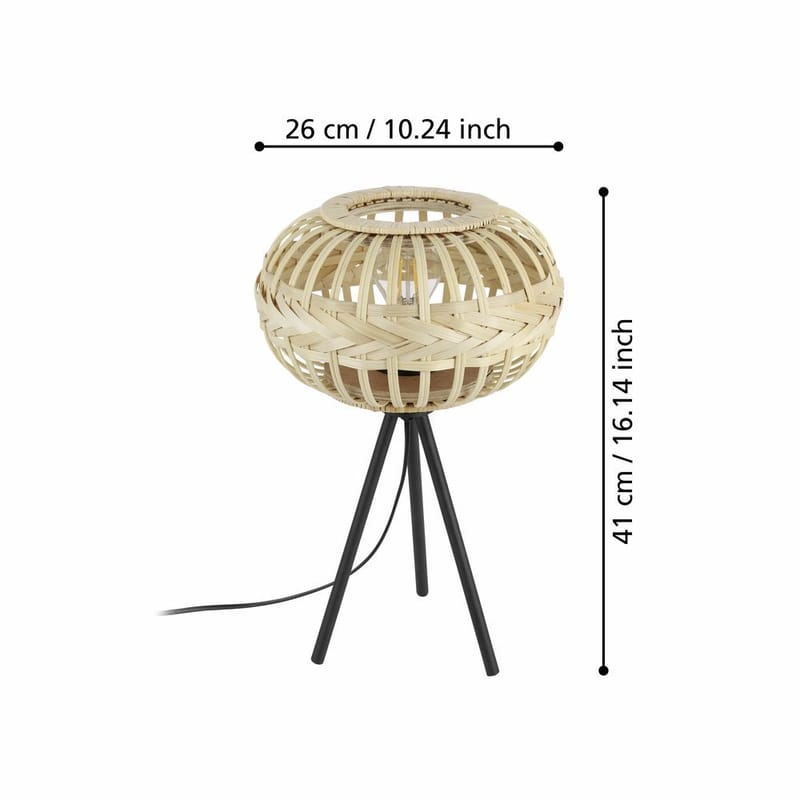 Bordlampe Amsfield - 26 cm - Belysning - Innendørsbelysning & Lamper - Soveromslampe - Sengelamper - Nattbordslampe stående