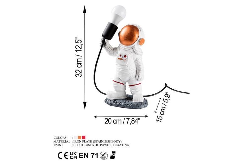 Bordlampe Anroth Flerfarget - 20 x 15 x 32 cm - Belysning - Innendørsbelysning & Lamper - Soveromslampe - Sengelamper - Nattbordslampe stående