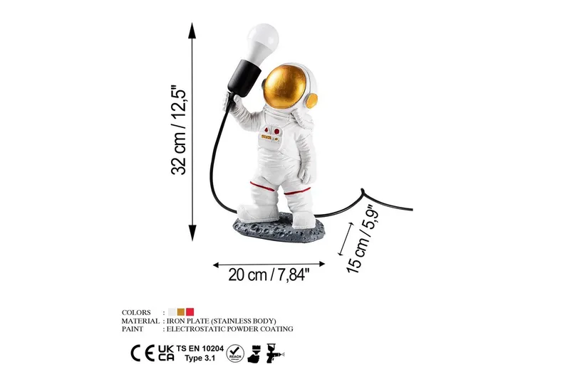 Bordlampe Anroth Flerfarget - 30 x 15 x 32 cm - Belysning - Innendørsbelysning & Lamper - Soveromslampe - Sengelamper - Nattbordslampe stående