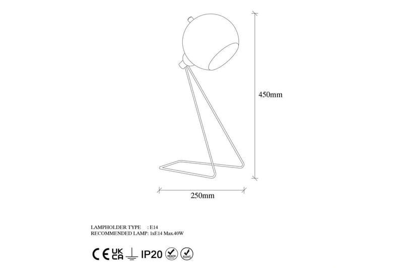 Bordlampe Blandet Svart / Gull - Svart / Gull - Belysning - Innendørsbelysning & Lamper - Soveromslampe - Sengelamper - Nattbordslampe stående