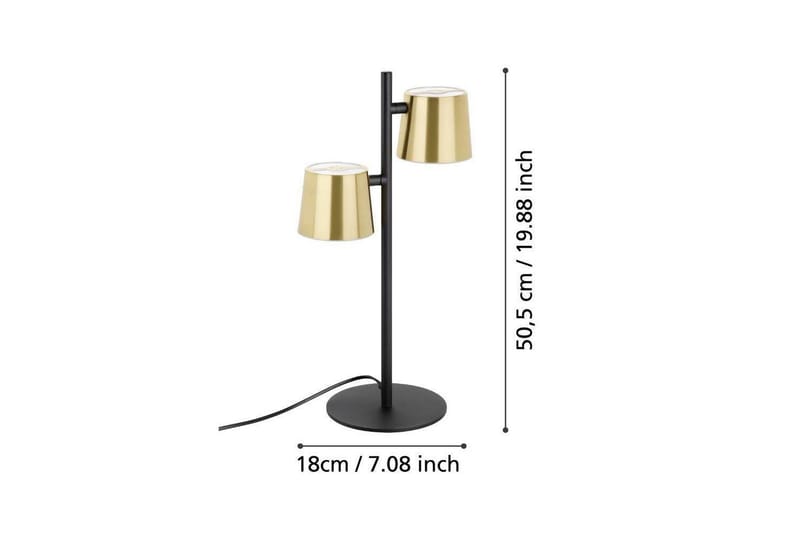 Bordlampe Eglo Altamira Svart/Messing - Belysning - Innendørsbelysning & Lamper - Soveromslampe - Sengelamper - Nattbordslampe stående