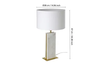 Bordlampe Eglo Belesar Messing/Hvit - Messing/Hvit - Belysning - Innendørsbelysning & Lamper - Soveromslampe - Sengelamper - Nattbordslampe stående