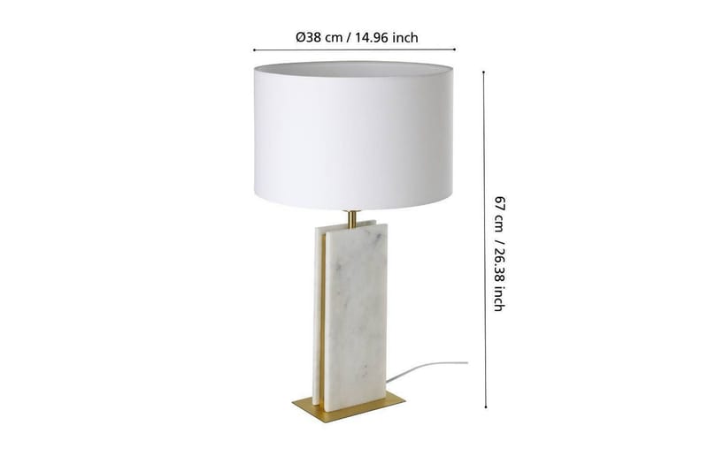 Bordlampe Eglo Belesar Messing/Hvit - Messing/Hvit - Belysning - Innendørsbelysning & Lamper - Soveromslampe - Sengelamper - Nattbordslampe stående