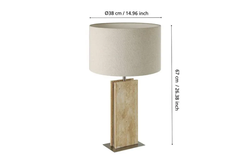 Bordlampe Eglo Belesar Nikkel/Natur - Nikkel/Natur - Belysning - Innendørsbelysning & Lamper - Soveromslampe - Sengelamper - Nattbordslampe stående