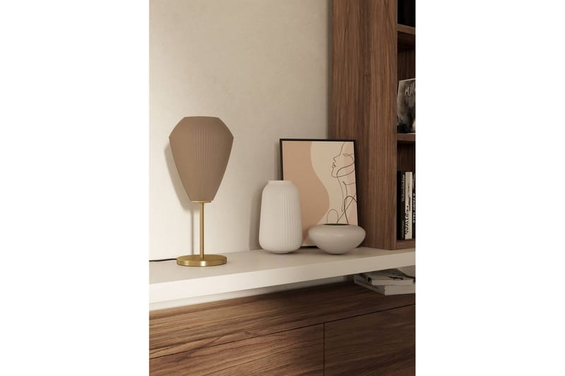 Bordlampe Eglo Caprarola - Messing/Beige - Belysning - Innendørsbelysning & Lamper - Soveromslampe - Sengelamper - Nattbordslampe stående