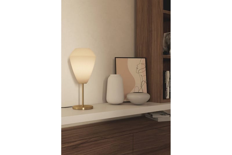Bordlampe Eglo Caprarola - Messing/Beige - Belysning - Innendørsbelysning & Lamper - Soveromslampe - Sengelamper - Nattbordslampe stående