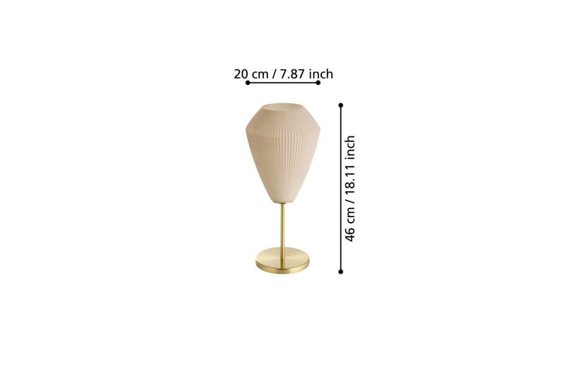 Bordlampe Eglo Caprarola - Messing/Beige - Belysning - Innendørsbelysning & Lamper - Soveromslampe - Sengelamper - Nattbordslampe stående