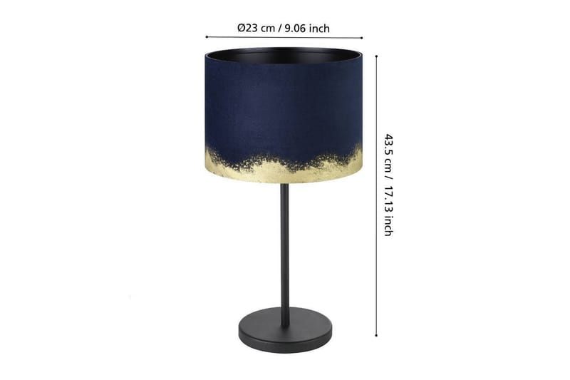 Bordlampe Eglo Casuarita Blå/Gull - Belysning - Innendørsbelysning & Lamper - Soveromslampe - Sengelamper - Nattbordslampe stående