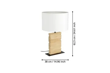 Bordlampe Eglo Contessore Rett Vit/tre - Belysning - Innendørsbelysning & Lamper - Soveromslampe - Sengelamper - Nattbordslampe stående