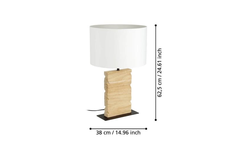 Bordlampe Eglo Contessore Rett Vit/tre - Belysning - Innendørsbelysning & Lamper - Soveromslampe - Sengelamper - Nattbordslampe stående