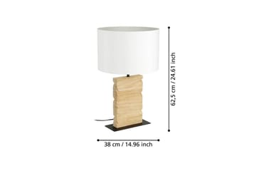 Bordlampe Eglo Contessore Rett Vit/tre - Belysning - Innendørsbelysning & Lamper - Soveromslampe - Sengelamper - Nattbordslampe stående