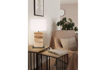 Bordlampe Eglo Contessore Rett Vit/tre - Belysning - Innendørsbelysning & Lamper - Soveromslampe - Sengelamper - Nattbordslampe stående