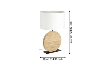 Bordlampe Eglo Contessore Rundt Vit/Tre - Belysning - Innendørsbelysning & Lamper - Soveromslampe - Sengelamper - Nattbordslampe stående