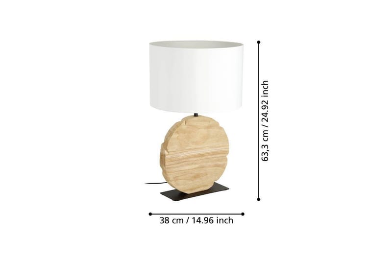 Bordlampe Eglo Contessore Rundt Vit/Tre - Belysning - Innendørsbelysning & Lamper - Soveromslampe - Sengelamper - Nattbordslampe stående