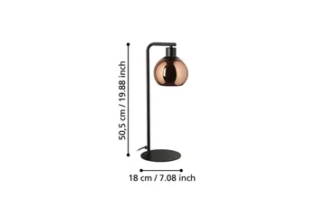 Bordlampe Eglo Cordoba Svart/Kobber - Belysning - Innendørsbelysning & Lamper - Soveromslampe - Sengelamper - Nattbordslampe stående