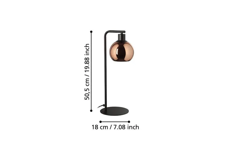 Bordlampe Eglo Cordoba Svart/Kobber - Belysning - Innendørsbelysning & Lamper - Soveromslampe - Sengelamper - Nattbordslampe stående