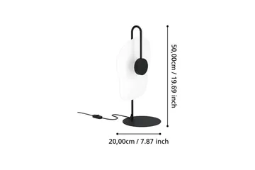 Bordlampe Eglo Larderia Svart/Hvit - Belysning - Innendørsbelysning & Lamper - Soveromslampe - Sengelamper - Nattbordslampe stående