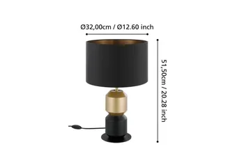 Bordlampe Eglo Laurignano Svart/Gull - Belysning - Innendørsbelysning & Lamper - Soveromslampe - Sengelamper - Nattbordslampe stående