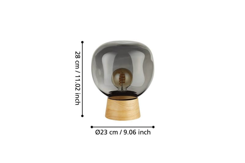 Bordlampe Eglo Magacela Grå/Transparent - Belysning - Innendørsbelysning & Lamper - Soveromslampe - Sengelamper - Nattbordslampe stående