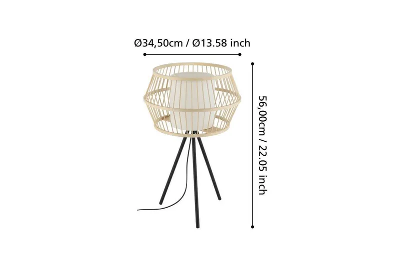 Bordlampe Eglo Monterroso Natur - Belysning - Innendørsbelysning & Lamper - Soveromslampe - Sengelamper - Nattbordslampe stående