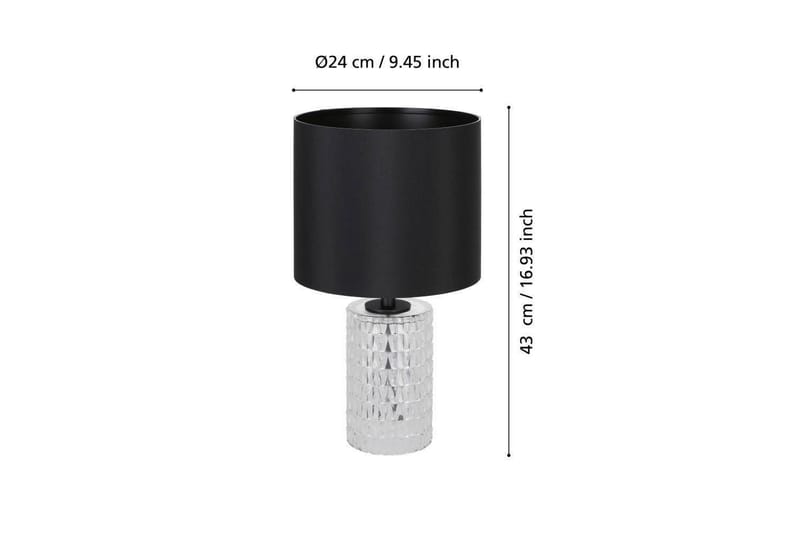 Bordlampe Eglo Sapuara Svart Krystall - Belysning - Innendørsbelysning & Lamper - Soveromslampe - Sengelamper - Nattbordslampe stående