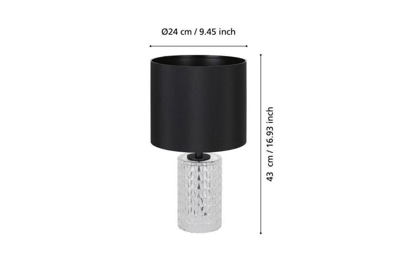 Bordlampe Eglo Sapuara Svart Krystall - Belysning - Innendørsbelysning & Lamper - Soveromslampe - Sengelamper - Nattbordslampe stående